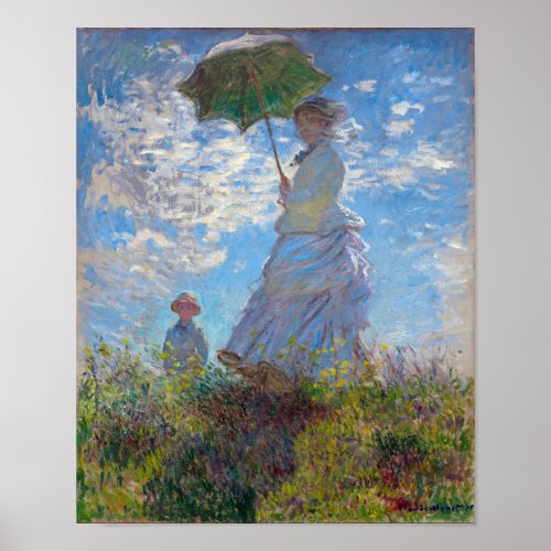 Woman with a Parasol Monet Poster