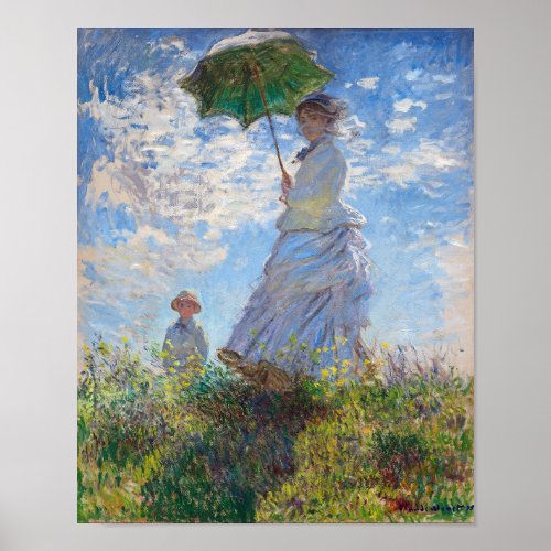 Woman with a Parasol  Monet  Poster