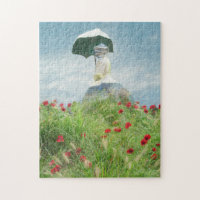Woman With a Parasol tradition of Claude Monet Jigsaw Puzzle