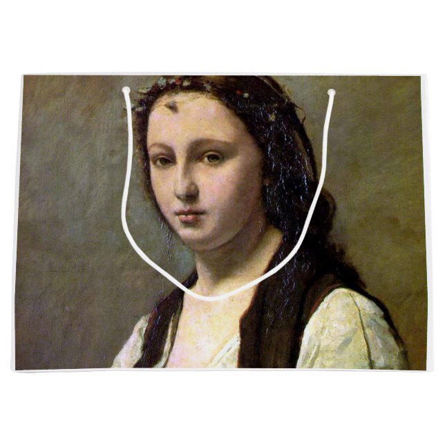 Woman with a Pearl, Camille Corot, 1868-1870 Large Gift Bag (Front)