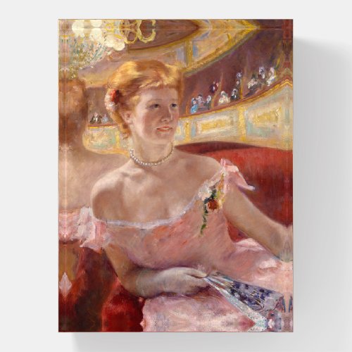Woman with a Pearl Necklace in a Loge_Mary Cassatt Paperweight