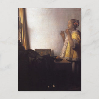 Woman with a Pearl Necklace Postcard