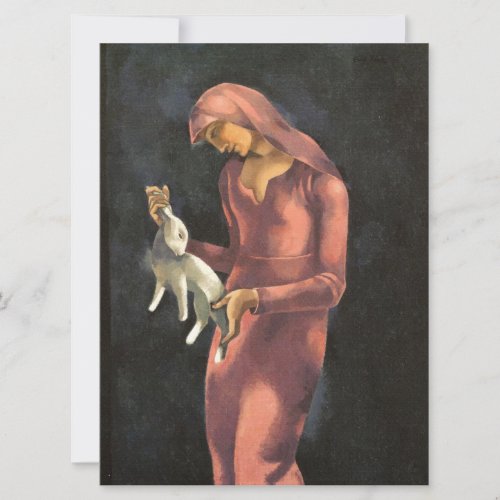 Woman with a Rabbit Card