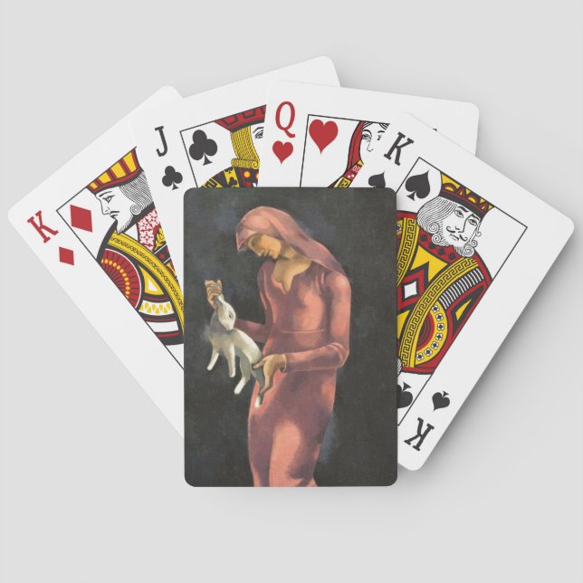 Woman with a Rabbit Poker Cards (Back)