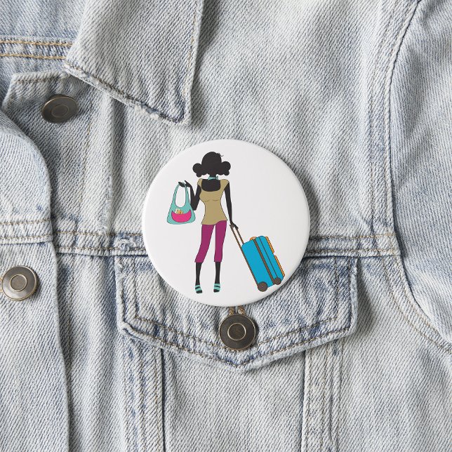Woman With A Suitcase Button (Creator Uploaded)