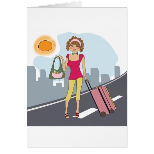 Woman With A Suitcase Cards (Front)
