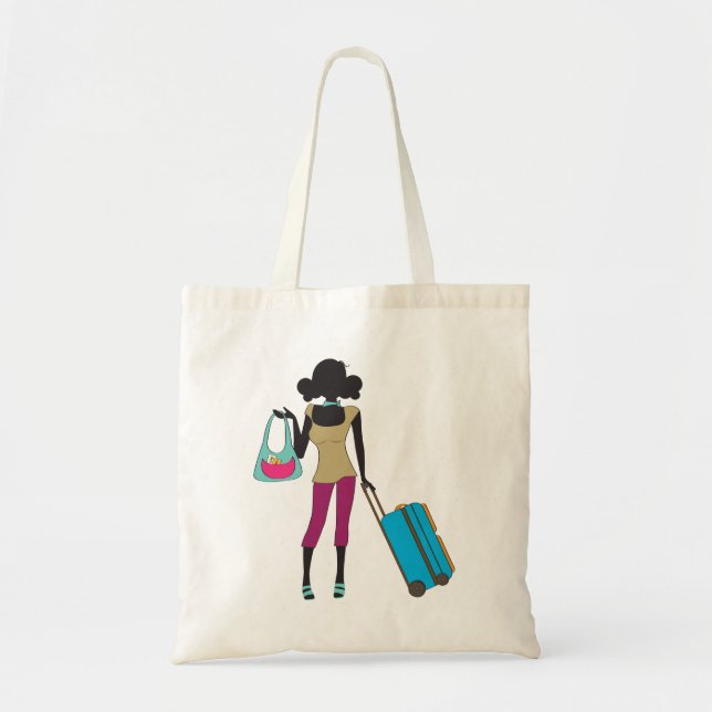 Woman With A Suitcase Tote Bag (Front)