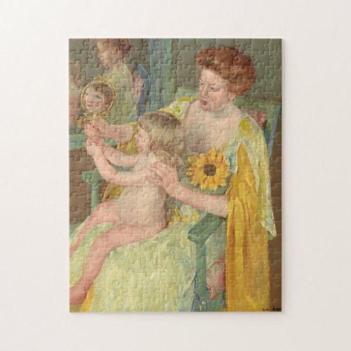 Woman with a Sunflower  Mary Cassatt Jigsaw Puzzle