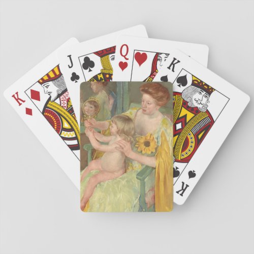 Woman with a Sunflower  Mary Cassatt Poker Cards