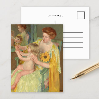 Woman with a Sunflower | Mary Cassatt Postcard