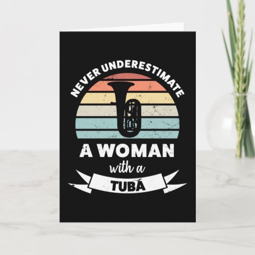 Woman with a Tuba Funny Music Gift Mom Card