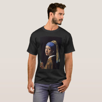 Woman with a White Earbud after Vermeer T-Shirt