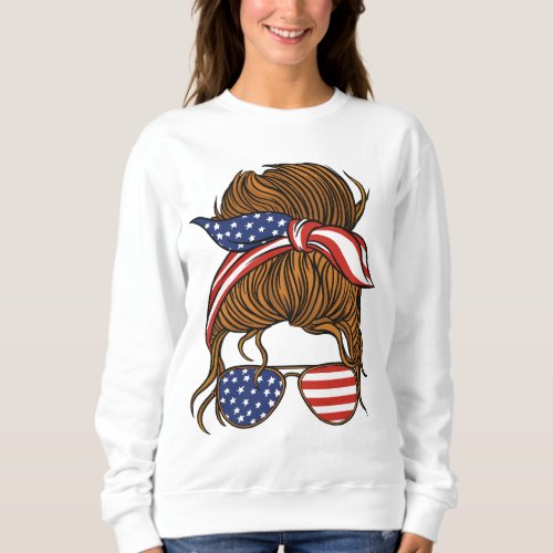 Woman with American bandana design Sweatshirt