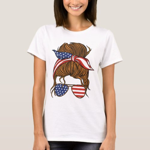 Woman with American bandana design T_Shirt