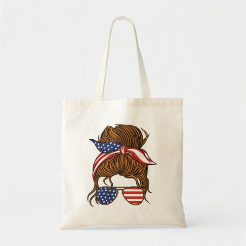 Woman with American bandana design Tote Bag