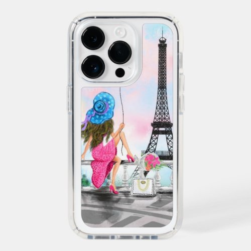 Woman with Balloon In Paris Eiffel Tower Speck iPhone 14 Pro Case