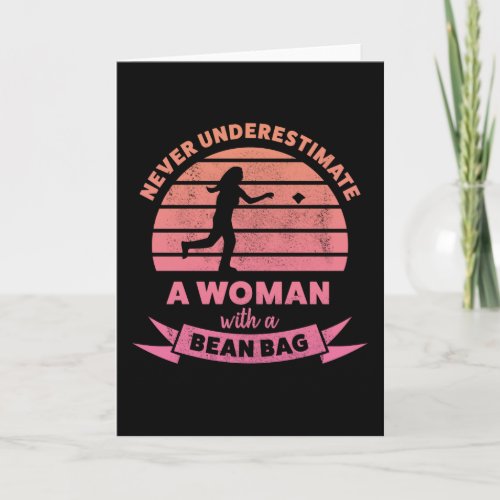 Woman with Bean bag Gift for Cornhole Mom Wife Card