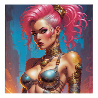 Woman With Beautiful Pink Hair Acrylic Print