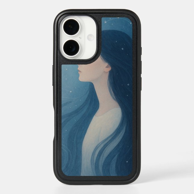 Woman with Black hair Phone Case | Minimalist Femi (Back)