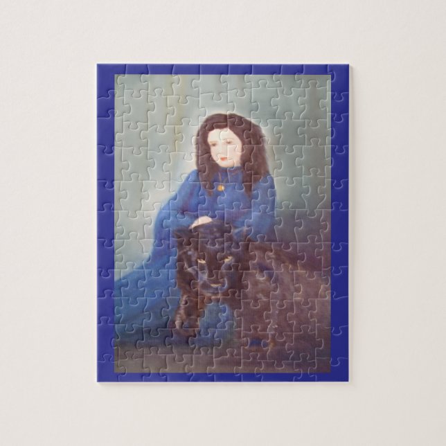 Woman with Black Panther Jigsaw Puzzle (Vertical)