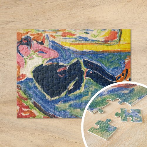 Woman with Black Stockings  Ernst Ludwig Kirchner Jigsaw Puzzle