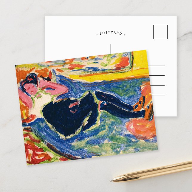 Woman with Black Stockings | Ernst Ludwig Kirchner Postcard (Creator Uploaded)