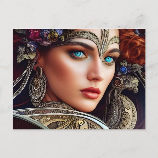 Woman With Blue Eyes Postcard (Front)