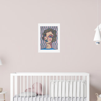 Woman with Blue Highlights Poster