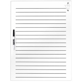 Woman with Broom Lined Dry Erase Board