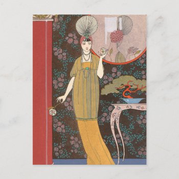 Woman With Cream Colored Roses Postcard by FalconsEye at Zazzle