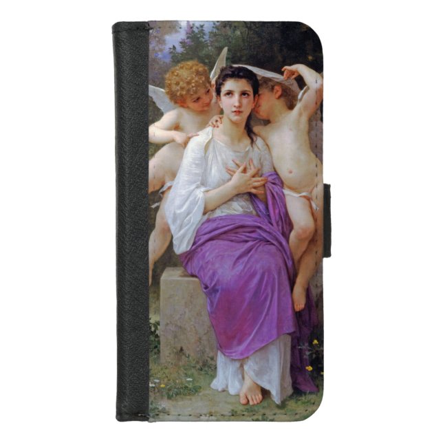 Woman with Cupid, Bouguereau iPhone Wallet Case (Front)