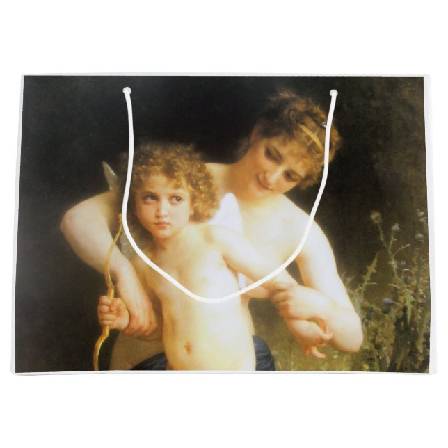 Woman with Cupid, Bouguereau Large Gift Bag (Front)