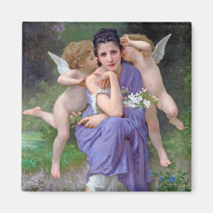 Woman with Cupid, Bouguereau Magnet