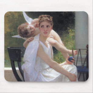 Woman with Cupid, Bouguereau Mouse Pad