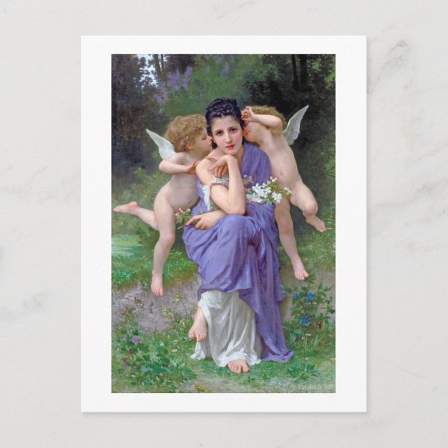 Woman with Cupid, Bouguereau Postcard (Front)