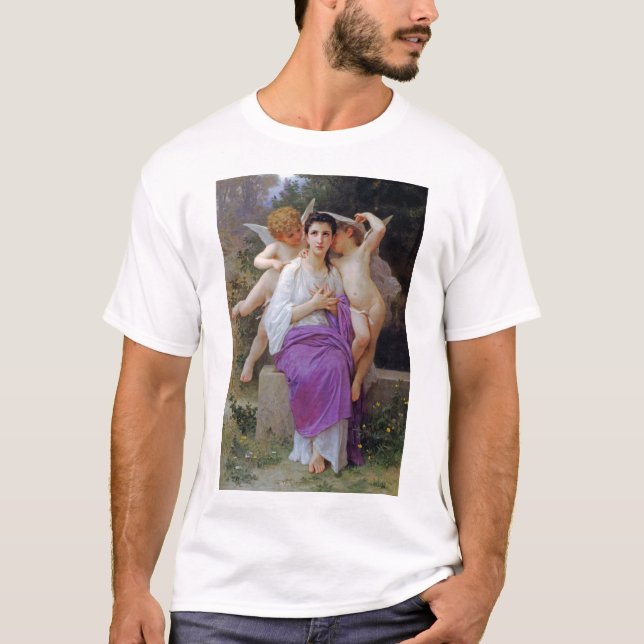 Woman with Cupid, Bouguereau T-Shirt (Front)