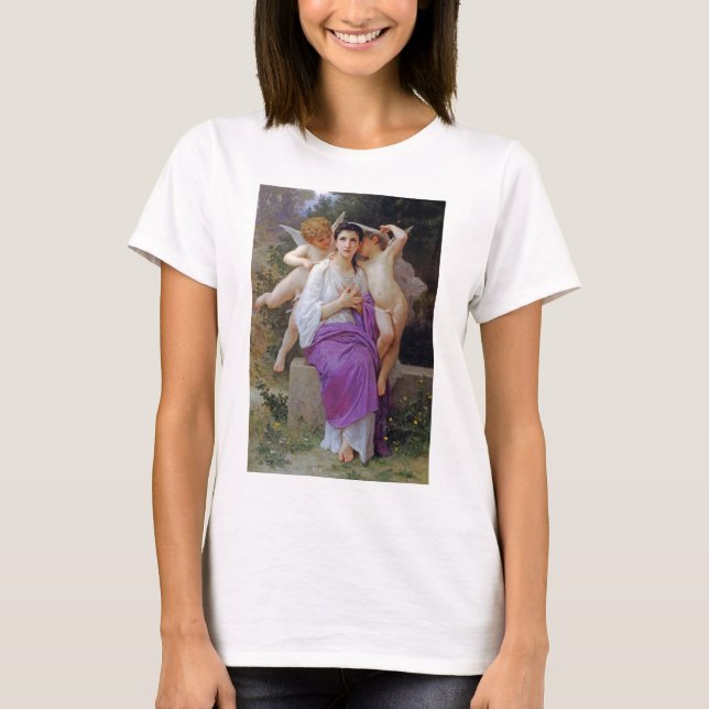 Woman with Cupid, Bouguereau T-Shirt (Front)