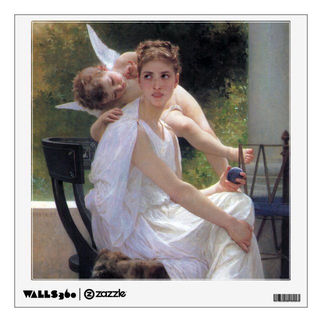 Woman with Cupid, Bouguereau Wall Decal (Front)