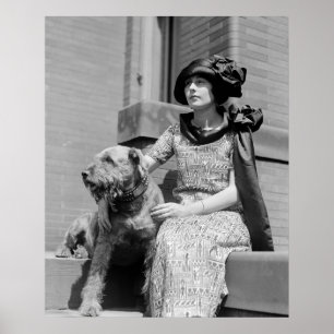 Woman with Dog, 1920s Poster