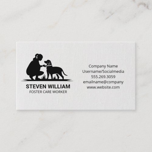 Woman with Dog Logo Business Card