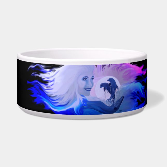 Woman with Dolphins in the moonlight Bowl (Left)