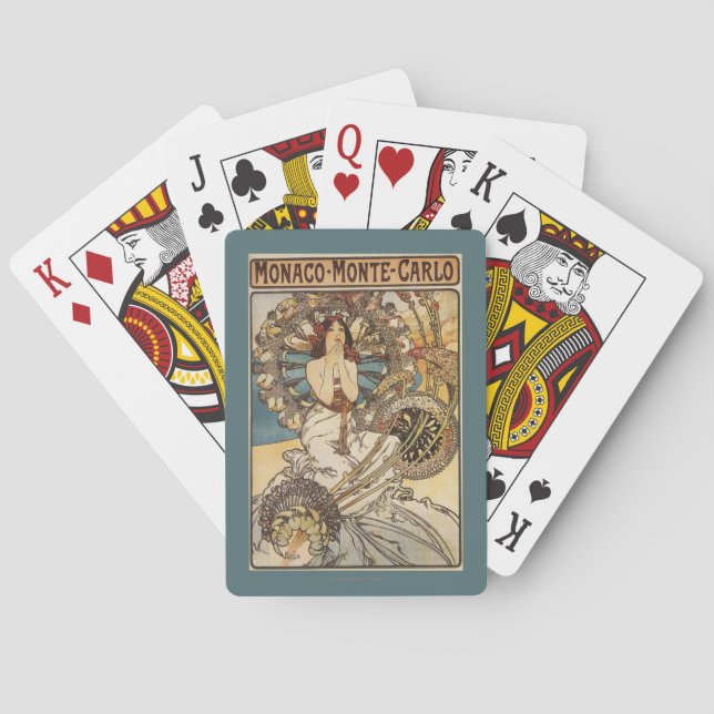 Woman with Feathers - PLM Railway Travel Poster Poker Cards (Back)