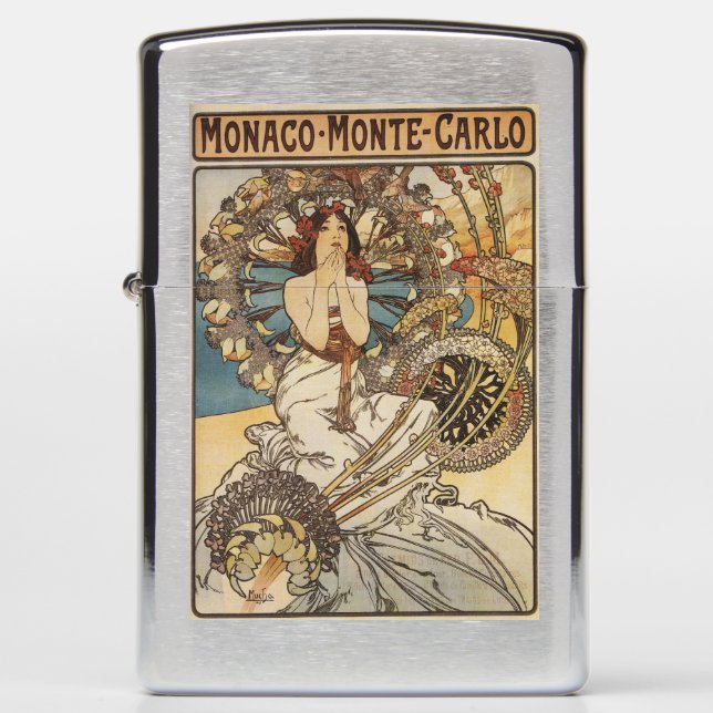 Woman with Feathers - PLM Railway Travel Poster Zippo Lighter (Front)