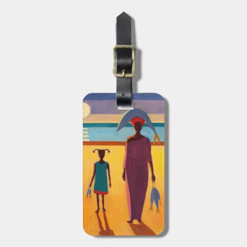 Woman with Fish Luggage Tag