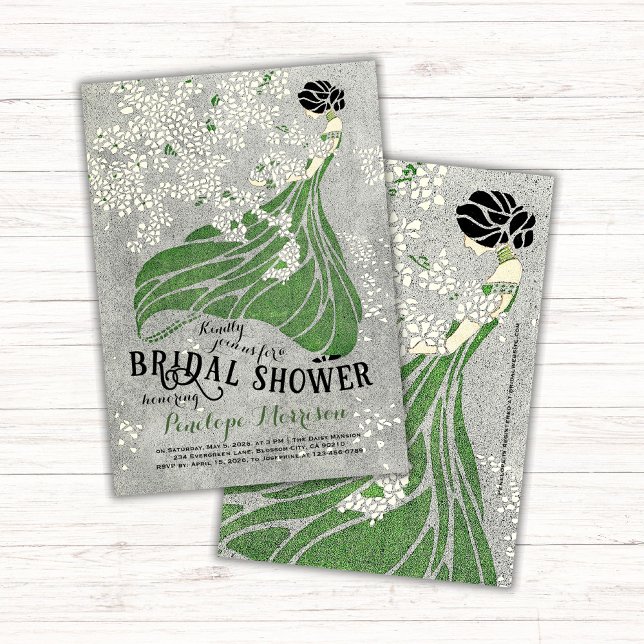 Woman with Flowers Bridal Shower Invitation (Creator Uploaded)