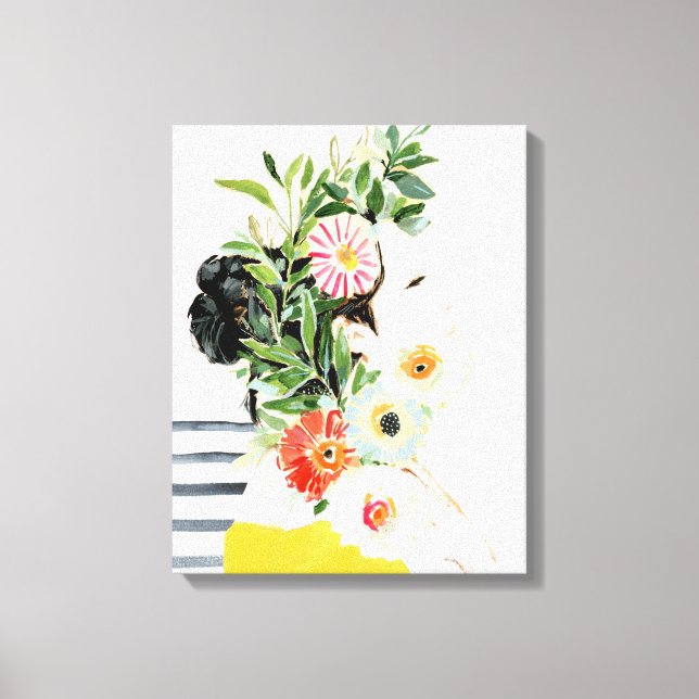 Woman with Flowers Canvas Print (Front)
