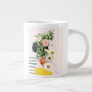 Woman with Flowers Giant Coffee Mug