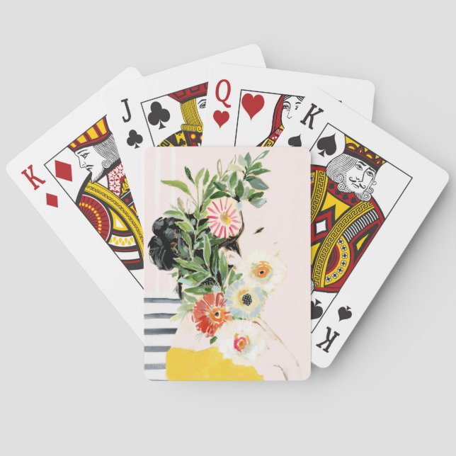 Woman with Flowers Poker Cards (Back)