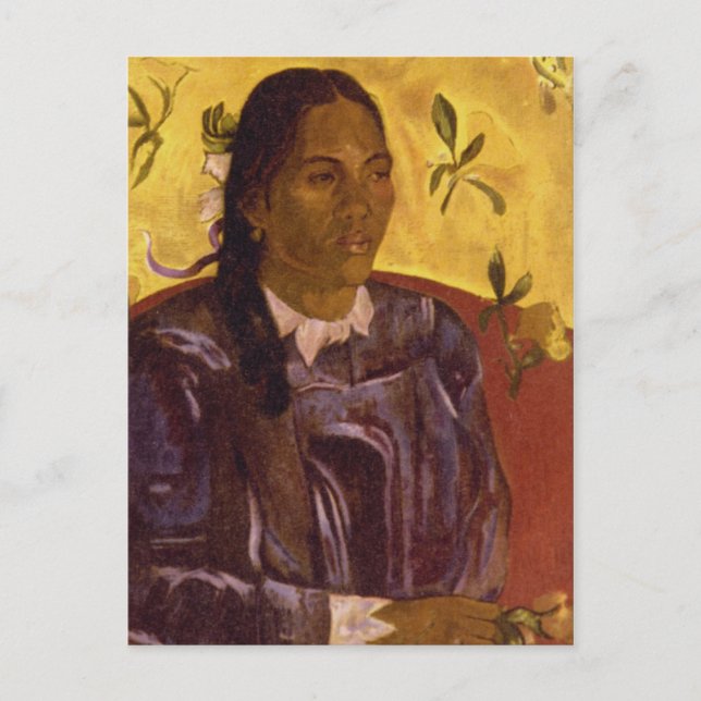 Woman with Gardenia by Paul Gauguin Postcard (Front)