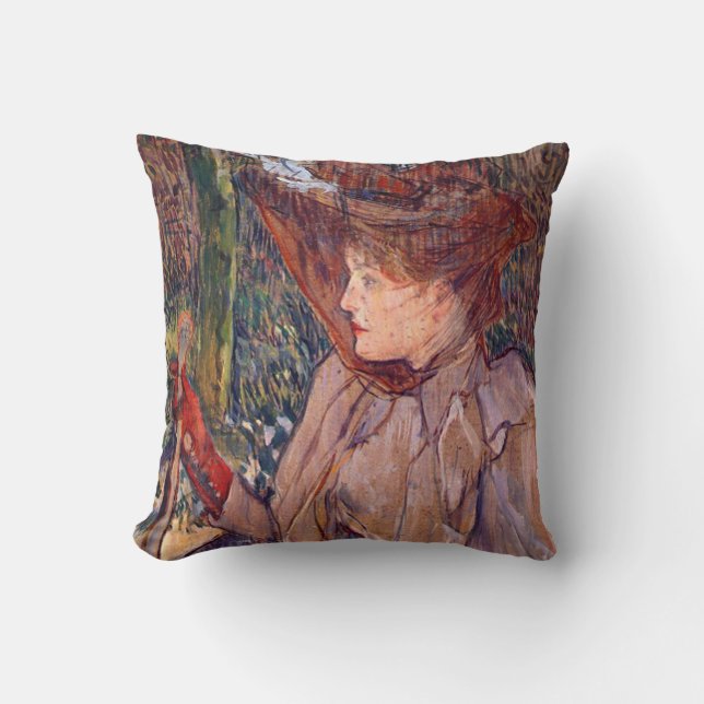 Woman with Gloves Throw Pillow (Front)